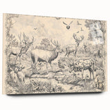 Wildlife Animals Illustration Art Print – Nature-Inspired Wall Decor