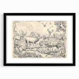 Wildlife Animals Illustration Art Print – Nature-Inspired Wall Decor