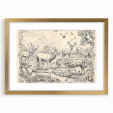 Wildlife Animals Illustration Art Print – Nature-Inspired Wall Decor