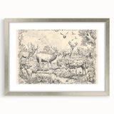 Wildlife Animals Illustration Art Print – Nature-Inspired Wall Decor
