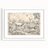Wildlife Animals Illustration Art Print – Nature-Inspired Wall Decor