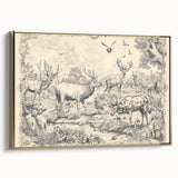 Wildlife Animals Illustration Art Print – Nature-Inspired Wall Decor