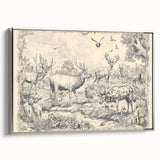 Wildlife Animals Illustration Art Print – Nature-Inspired Wall Decor