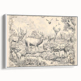 Wildlife Animals Illustration Art Print – Nature-Inspired Wall Decor