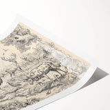 Wildlife Animals Illustration Art Print – Nature-Inspired Wall Decor