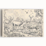 Wildlife Animals Illustration Art Print – Nature-Inspired Wall Decor