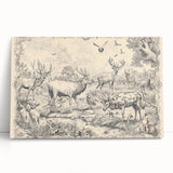 Wildlife Animals Illustration Art Print – Nature-Inspired Wall Decor