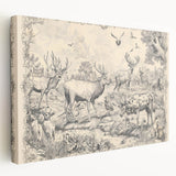 Wildlife Animals Illustration Art Print – Nature-Inspired Wall Decor