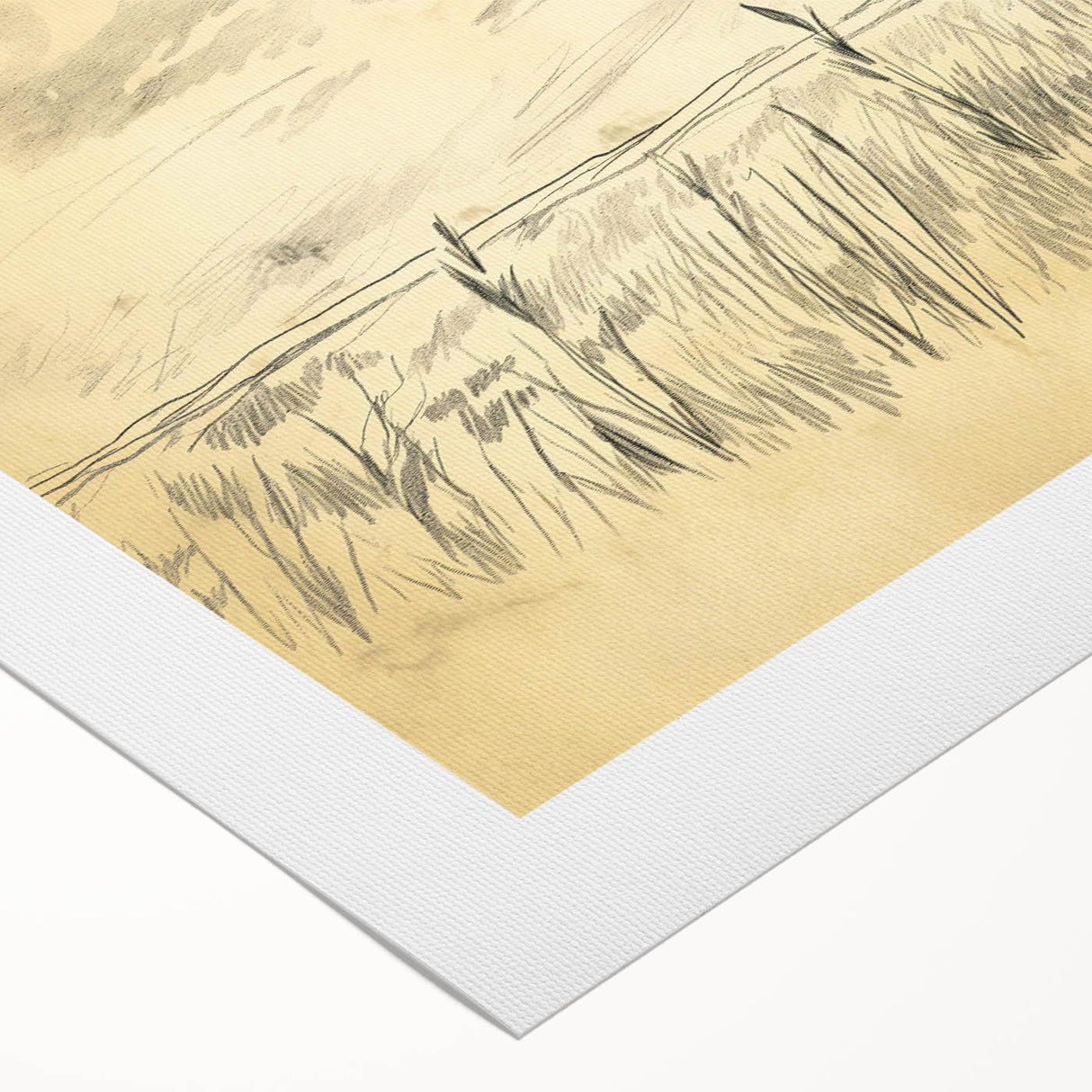 Buffalo in Nature Illustration Art Print – Rustic Animal Wall Decor