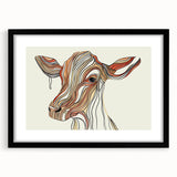 Abstract Cow Illustration Art Print – Modern Animal Wall Decor