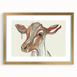 Abstract Cow Illustration Art Print – Modern Animal Wall Decor