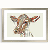 Abstract Cow Illustration Art Print – Modern Animal Wall Decor