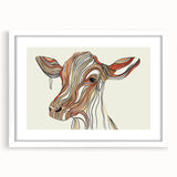 Abstract Cow Illustration Art Print – Modern Animal Wall Decor