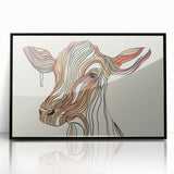 Abstract Cow Illustration Art Print – Modern Animal Wall Decor
