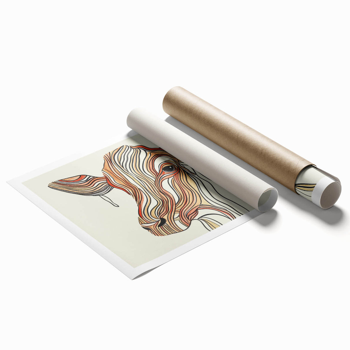 Abstract Cow Illustration Art Print – Modern Animal Wall Decor