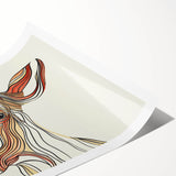 Abstract Cow Illustration Art Print – Modern Animal Wall Decor