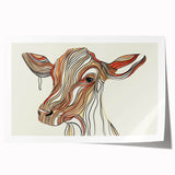 Abstract Cow Illustration Art Print – Modern Animal Wall Decor