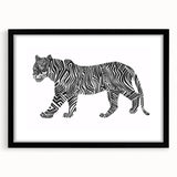 Abstract Tiger Illustration Art Print – Modern Animal Wall Decor