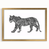 Abstract Tiger Illustration Art Print – Modern Animal Wall Decor