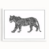 Abstract Tiger Illustration Art Print – Modern Animal Wall Decor