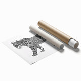 Abstract Tiger Illustration Art Print – Modern Animal Wall Decor