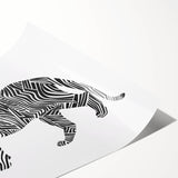 Abstract Tiger Illustration Art Print – Modern Animal Wall Decor