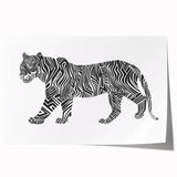 Abstract Tiger Illustration Art Print – Modern Animal Wall Decor