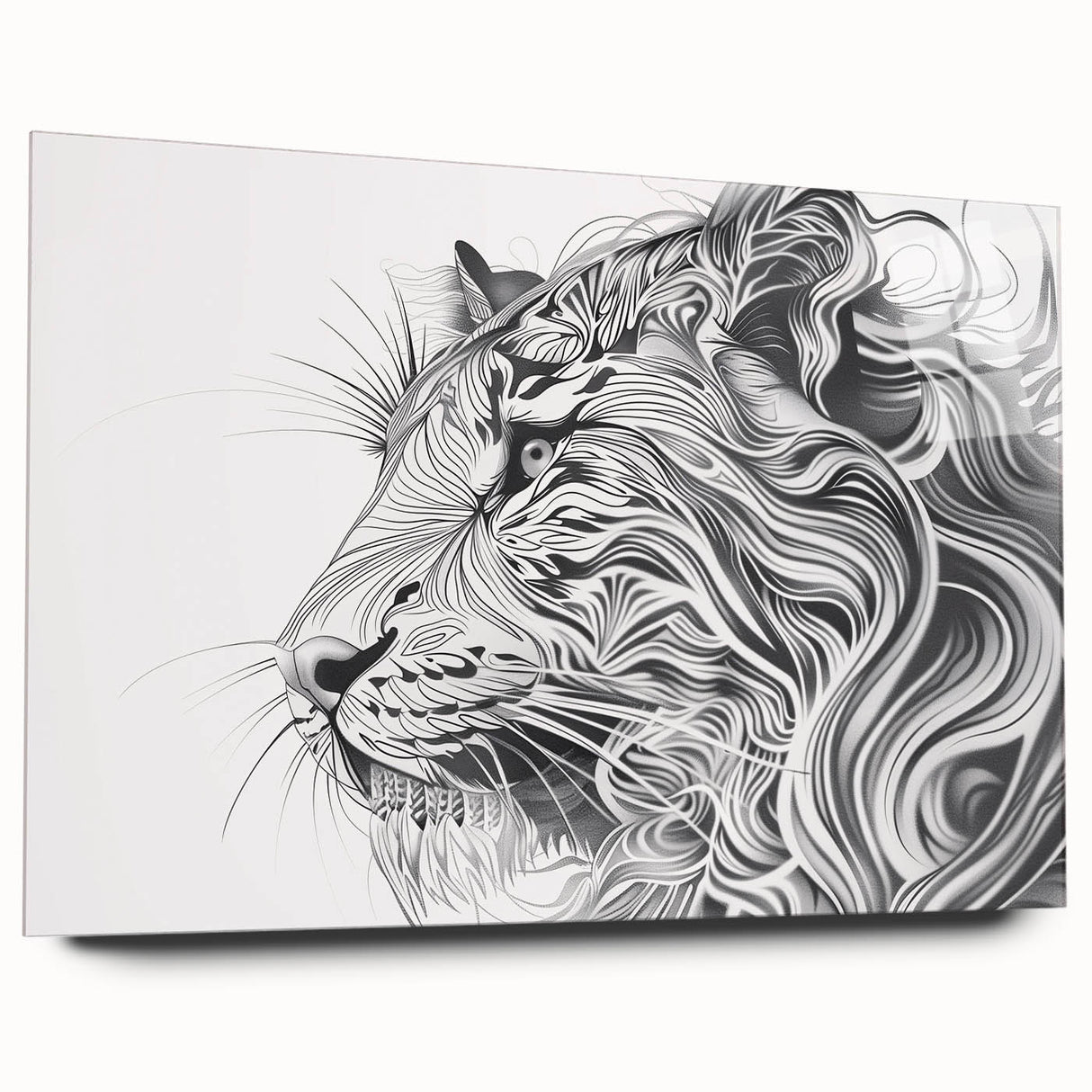 Abstract Lion Illustration Art Print – Modern Animal Wall Decor