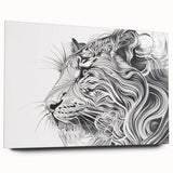 Abstract Lion Illustration Art Print – Modern Animal Wall Decor