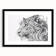 Abstract Lion Illustration Art Print – Modern Animal Wall Decor