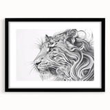 Abstract Lion Illustration Art Print – Modern Animal Wall Decor