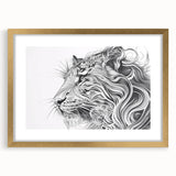 Abstract Lion Illustration Art Print – Modern Animal Wall Decor