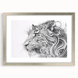 Abstract Lion Illustration Art Print – Modern Animal Wall Decor