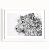 Abstract Lion Illustration Art Print – Modern Animal Wall Decor