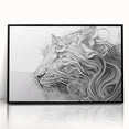 Abstract Lion Illustration Art Print – Modern Animal Wall Decor