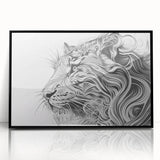 Abstract Lion Illustration Art Print – Modern Animal Wall Decor