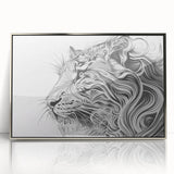 Abstract Lion Illustration Art Print – Modern Animal Wall Decor