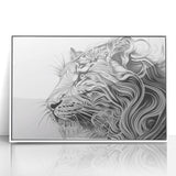 Abstract Lion Illustration Art Print – Modern Animal Wall Decor