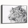 Abstract Lion Illustration Art Print – Modern Animal Wall Decor