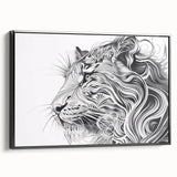Abstract Lion Illustration Art Print – Modern Animal Wall Decor