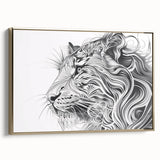 Abstract Lion Illustration Art Print – Modern Animal Wall Decor