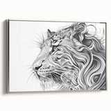 Abstract Lion Illustration Art Print – Modern Animal Wall Decor