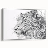 Abstract Lion Illustration Art Print – Modern Animal Wall Decor