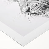 Abstract Lion Illustration Art Print – Modern Animal Wall Decor