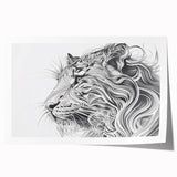 Abstract Lion Illustration Art Print – Modern Animal Wall Decor