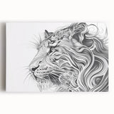 Abstract Lion Illustration Art Print – Modern Animal Wall Decor