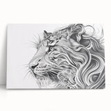 Abstract Lion Illustration Art Print – Modern Animal Wall Decor