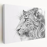 Abstract Lion Illustration Art Print – Modern Animal Wall Decor