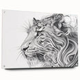Abstract Lion Illustration Art Print – Modern Animal Wall Decor