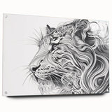 Abstract Lion Illustration Art Print – Modern Animal Wall Decor